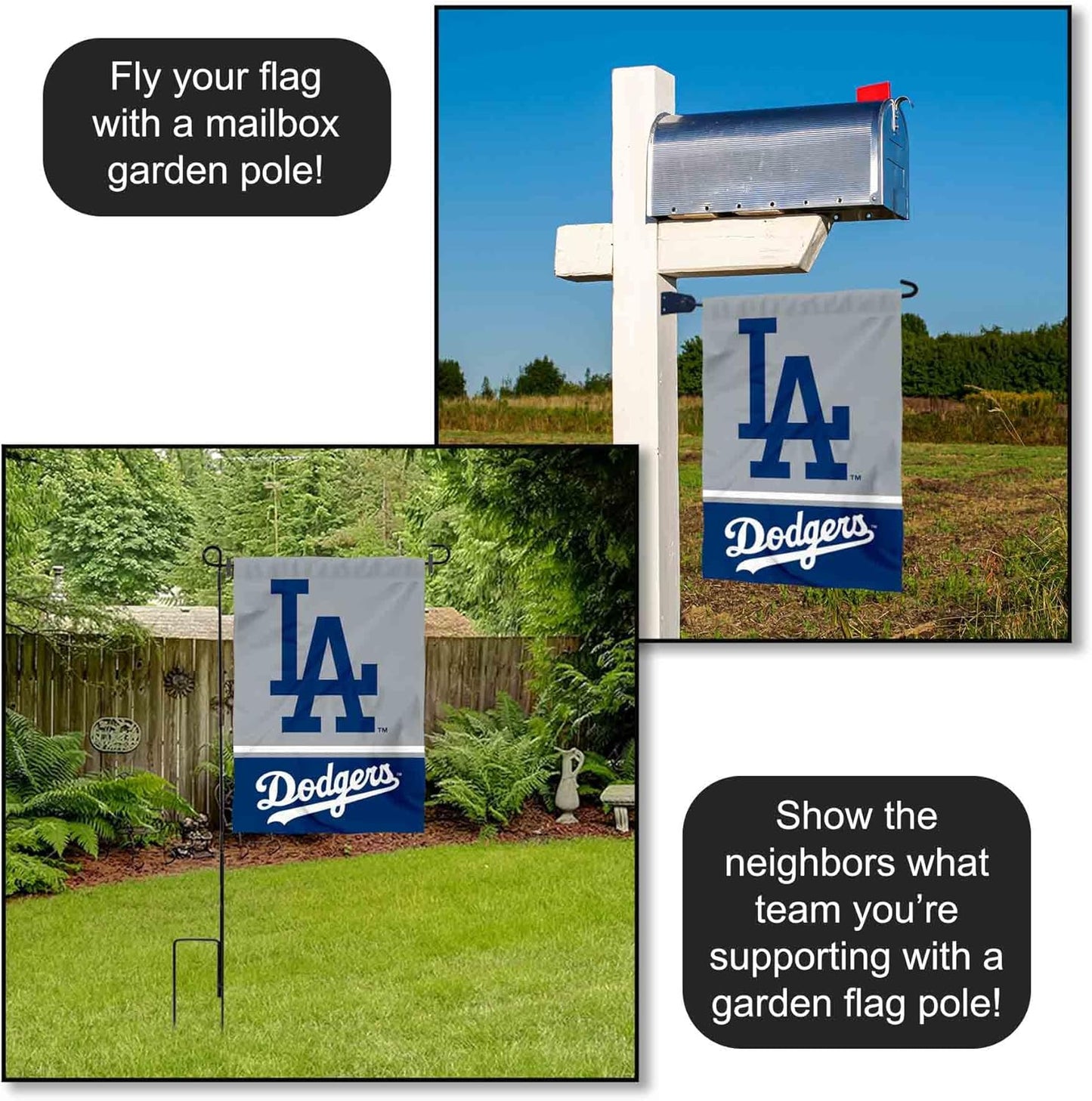 Los Angeles Dodgers Garden Flag - Double-Sided Design for Outdoor Display