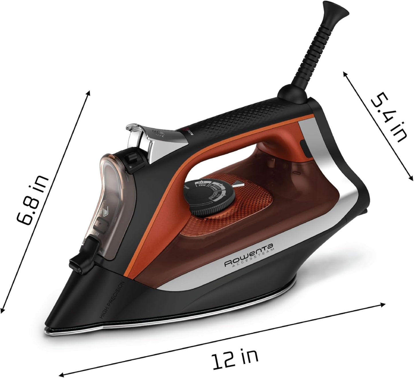 Rowenta Access Steam Iron - Powerful Vertical Steaming & Anti-Drip Protection | Red Color