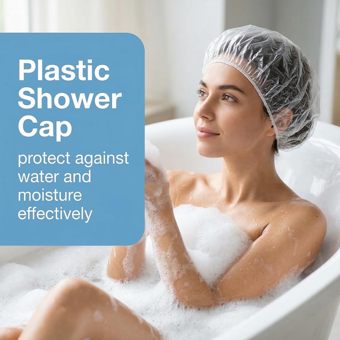 MAQIHAN Disposable Shower Caps - Thickened Waterproof Hair Caps for Deep Conditioning | Large Size for Long Hair