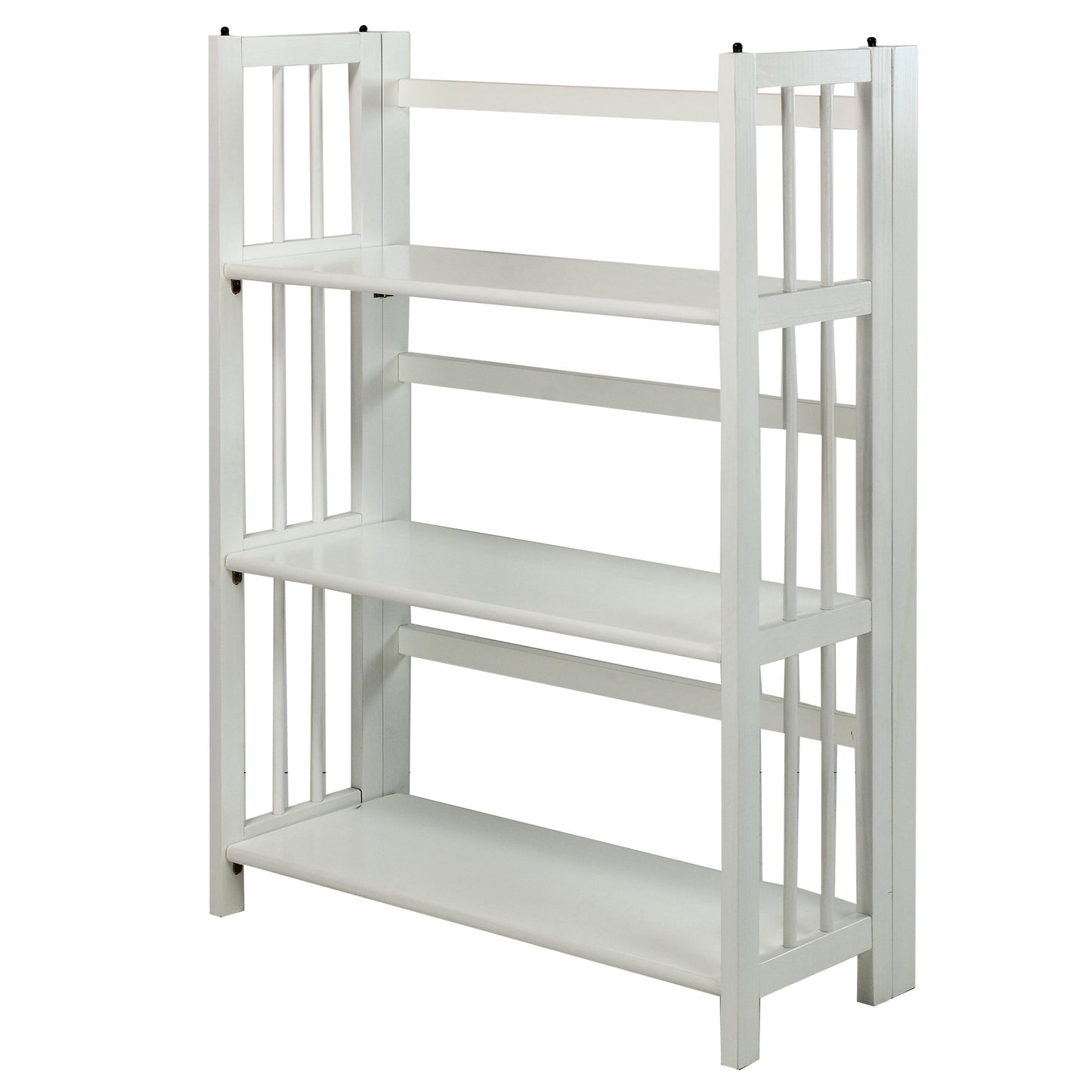 Casual Home 3-Shelf 27.5" Wide Folding Stackable Bookcase, White (New)