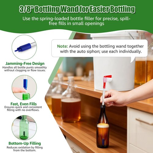 Dbgogo 14” Auto Siphon Homebrew -3/8” Racking Cane, Wine Siphon Pump with 5.5FT Tubing & Clamp, Bottling Wand, Airlock for Fermenting with Stoppers & Grommets, Siphoning Kit for Wine Making Homebrew