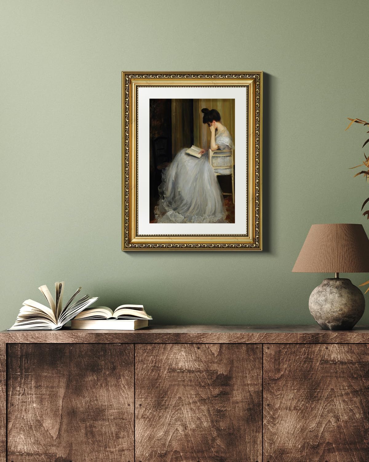 VIYYIEA Gold Framed Wall Art - Elegant Canvas Print for Home Decor | 11x14in, White