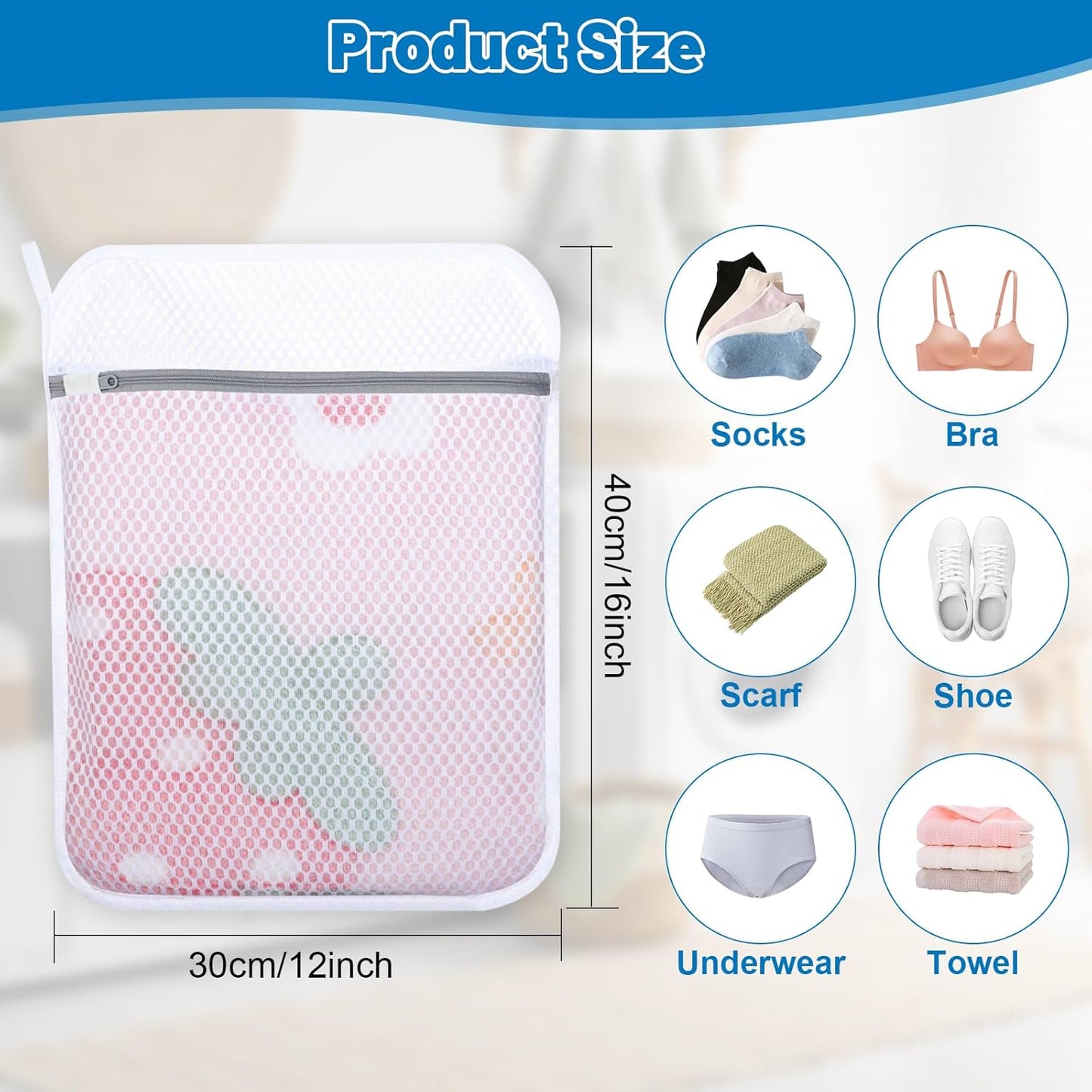 Skiennix 6-Pack Honeycomb Mesh Laundry Bags - 12x16 Inches Delicate Wash Bags with Sturdy Zippers
