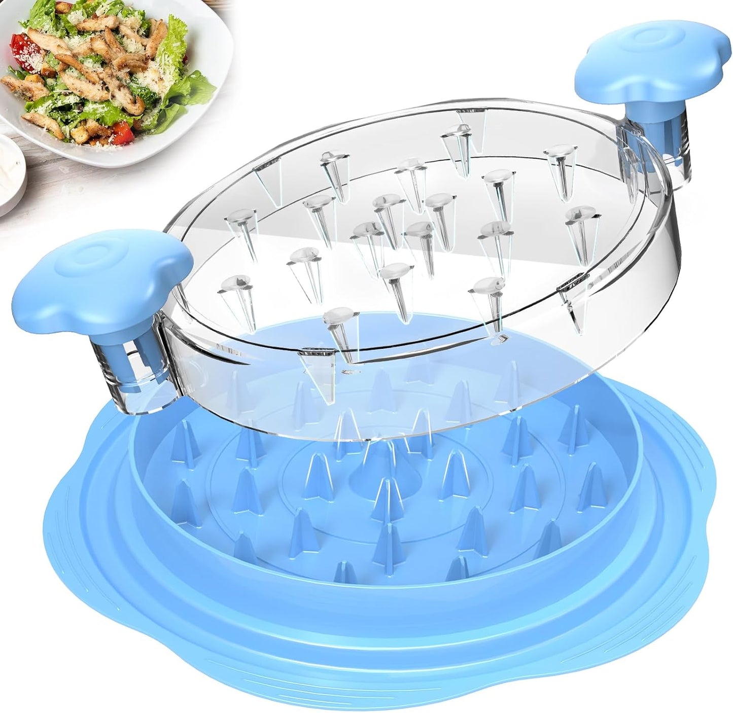 Skiennix Chicken Shredder - Large Ergonomic Tool for Effortless Meat Shredding | BPA-Free, Sky Blue