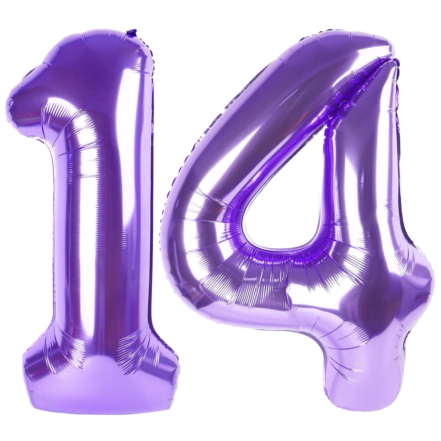 Purple Number 14 Balloon 40 Inch, 14th Birthday Party Decorations for Children, Giant 14 Foil Balloon for Party Supplies