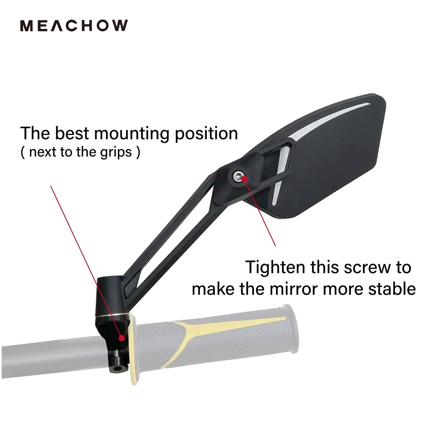 MEACHOW New Scratch Resistant Glass Lens,Handlebar Bike Mirror, Adjustable Safe Rearview Mirror, Bicycle Mirror (Blue Left Side) ME-003LB