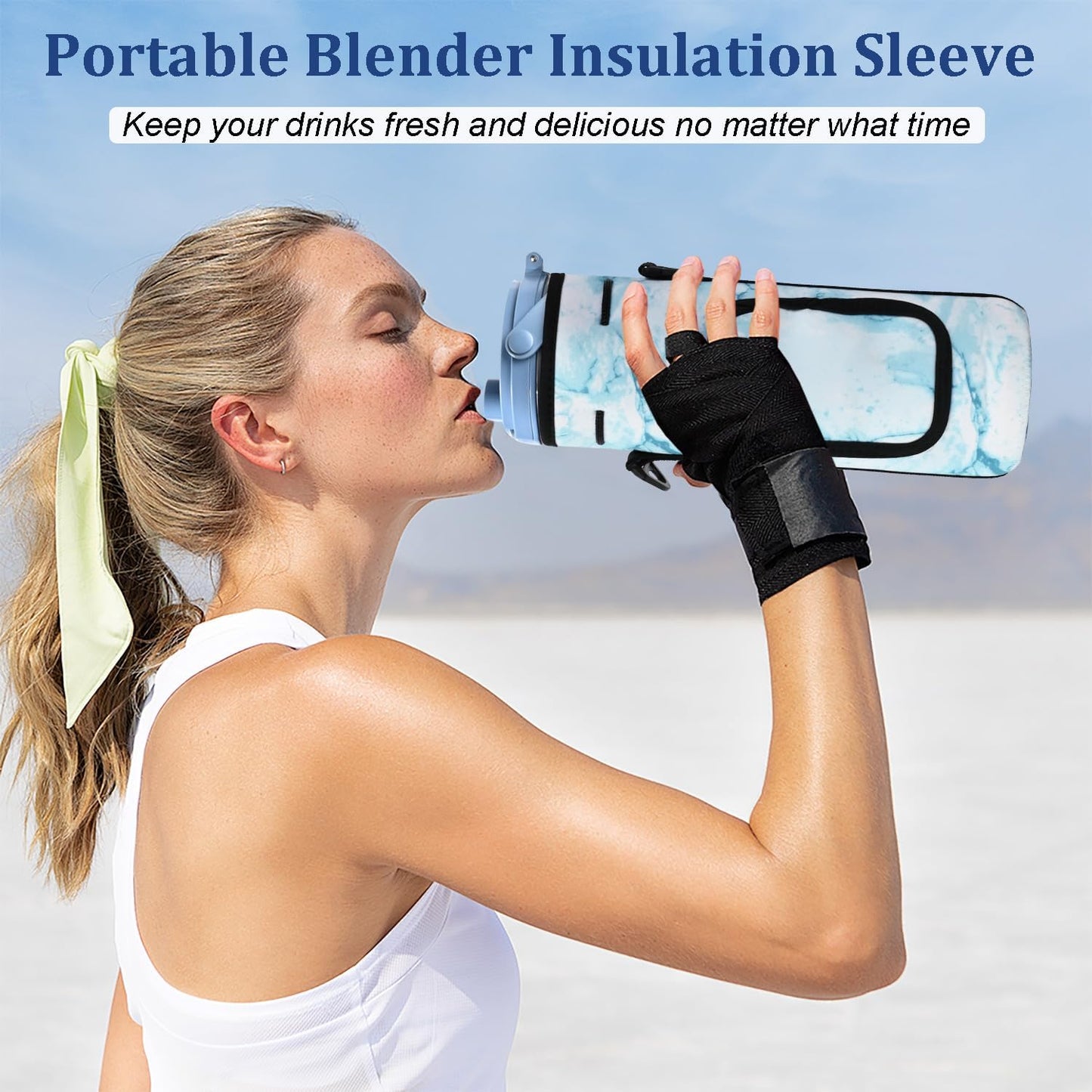 Ninja Storage Sleeve Bag - Portable Blender Case with Shoulder Strap & Accessory Pocket | Blue