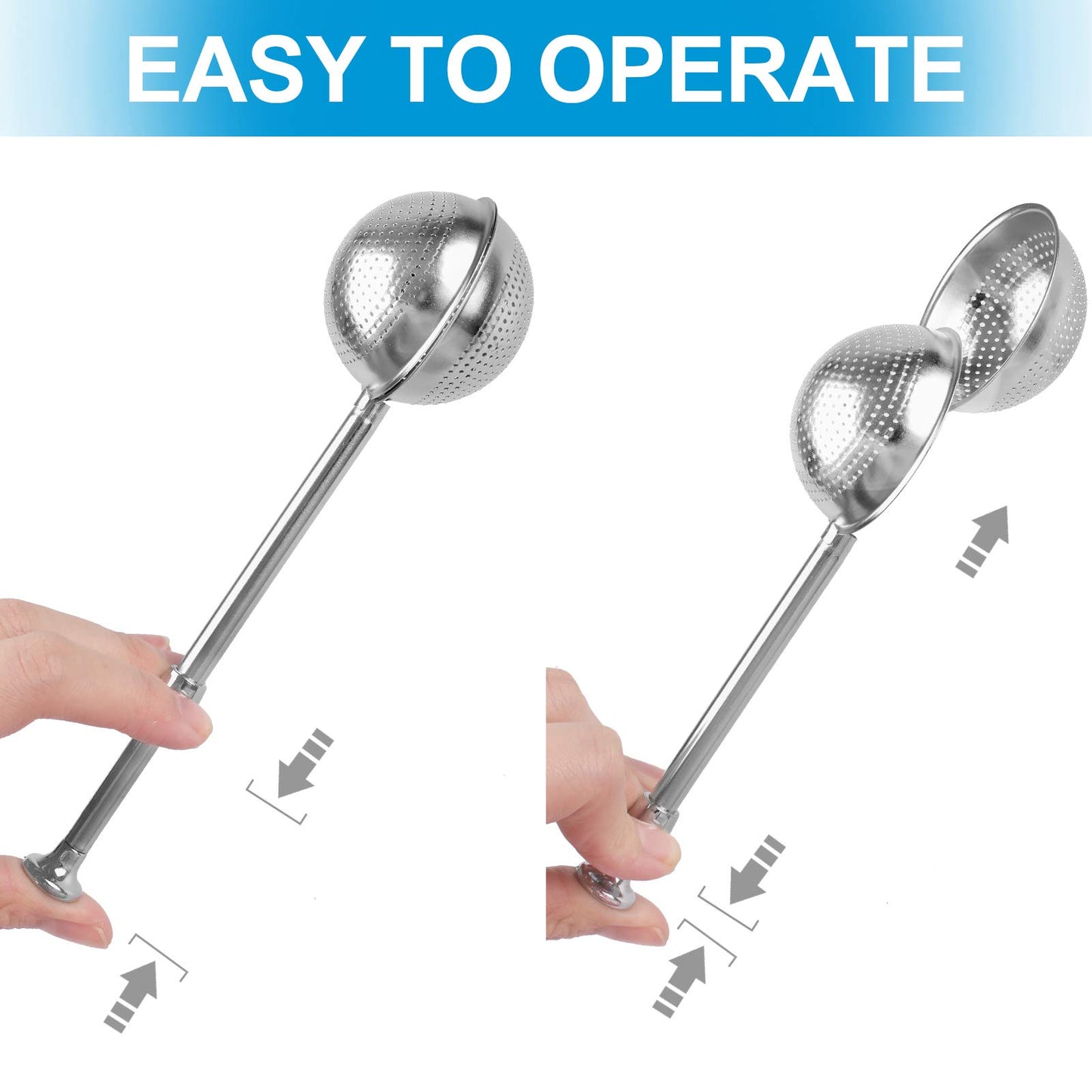2 Pcs Bakers Dusting Wand for Sugar Flour and Spices, Stainless Steel Flour Duster for Baking, Powdered Sugar Shaker Duster Sifter, Spring-operated Handle for One-handed Operation