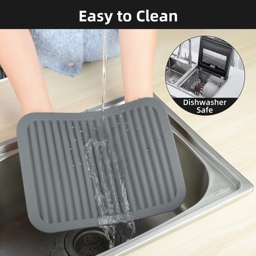 IFFMYJB Silicone Trivet Mat for Hot Pots and Pans, Heat Resistant Silicone Mat, Multipurpose Trivets Mats, Flexible Durable Blue Hot Pads for Countertops, Non-Slip Rectangular Pad Pot Holder 2 Set