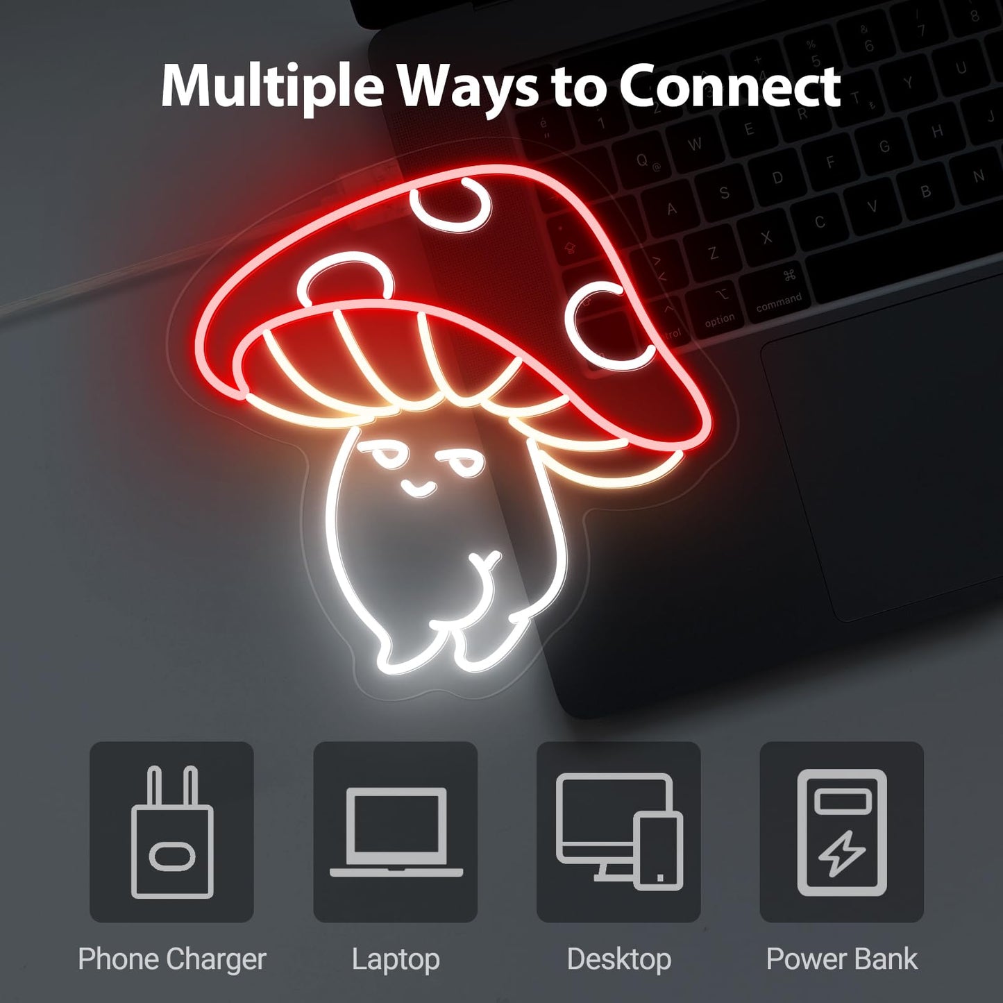 Sexy Mushroom Neon Sign, Retro Cute Mushroom Shape Led Neon Light, Handmade Funny Aesthetic Sexy Mushroom Lamp for Kid's Room, Wall Decor Bedroom Birthday Gift Home Dorm Party Game Room - 15''