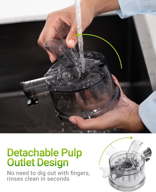 Cold Press Juicer Machine - 6.5” Large Feed Chute Masticating Extractor for Whole Fruits & Vegetables