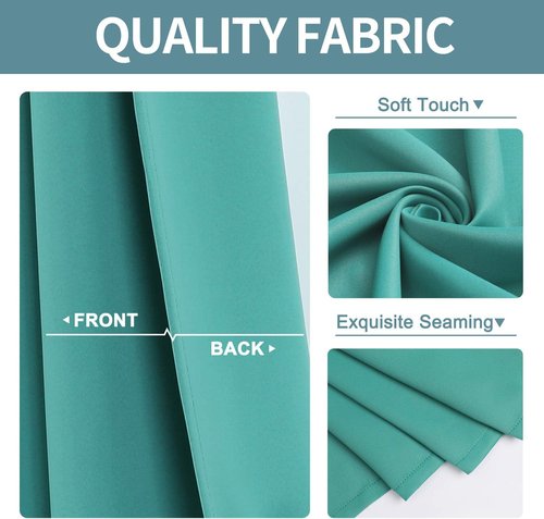 ChrisDowa Blackout Curtains - Thermal Insulated Room Darkening Panels, Teal, 52 x 90 Inches - 2 Set