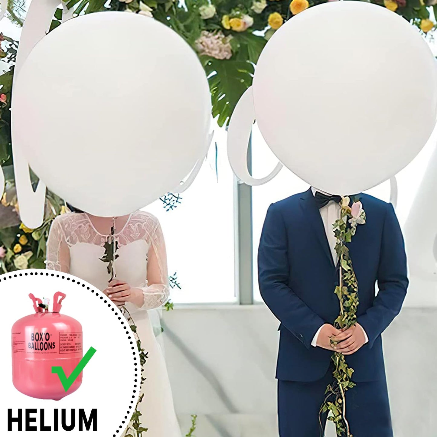 PartyWoo White Balloons 4pcs 36 Inch Extra Large Big Jumbo Giant Matte White Latex Helium Balloons for Wedding Bridal Graduation Engagement Baby Shower Birthday Tea Party Decorations White-Y13