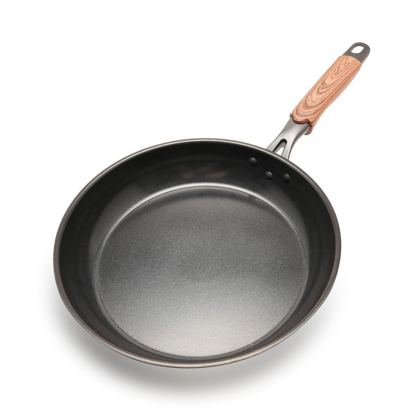 ZHANG XIAO QUAN SINCE 1628 Die-Cast Aluminum Nonstick Frying Pan 10 Inches with Non-Toxic Coating, Skillet with Bakelite Wood Grain Handle, Even Heating Cookware, PFOA/PFOS Free, Black