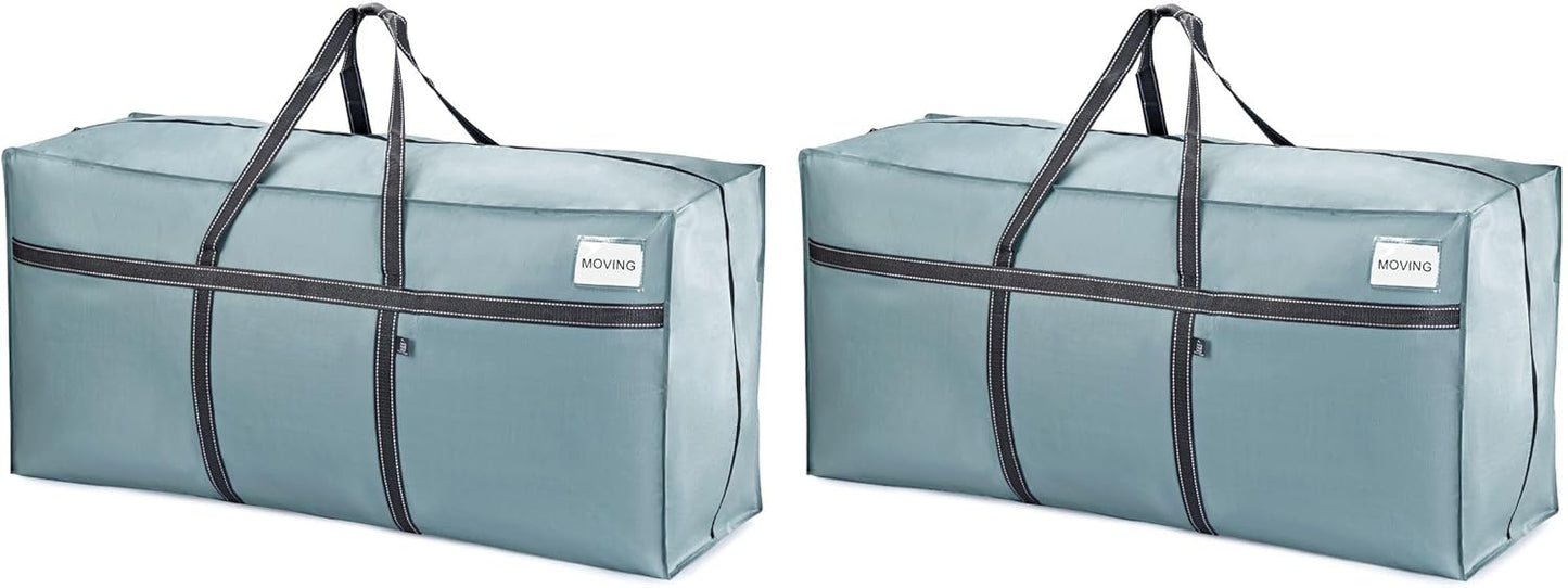 VENO Extra Large Moving Bags - Heavy Duty Storage Solution | Ideal for College & Holiday Packing (Light Blue Matte, 2 Pack)