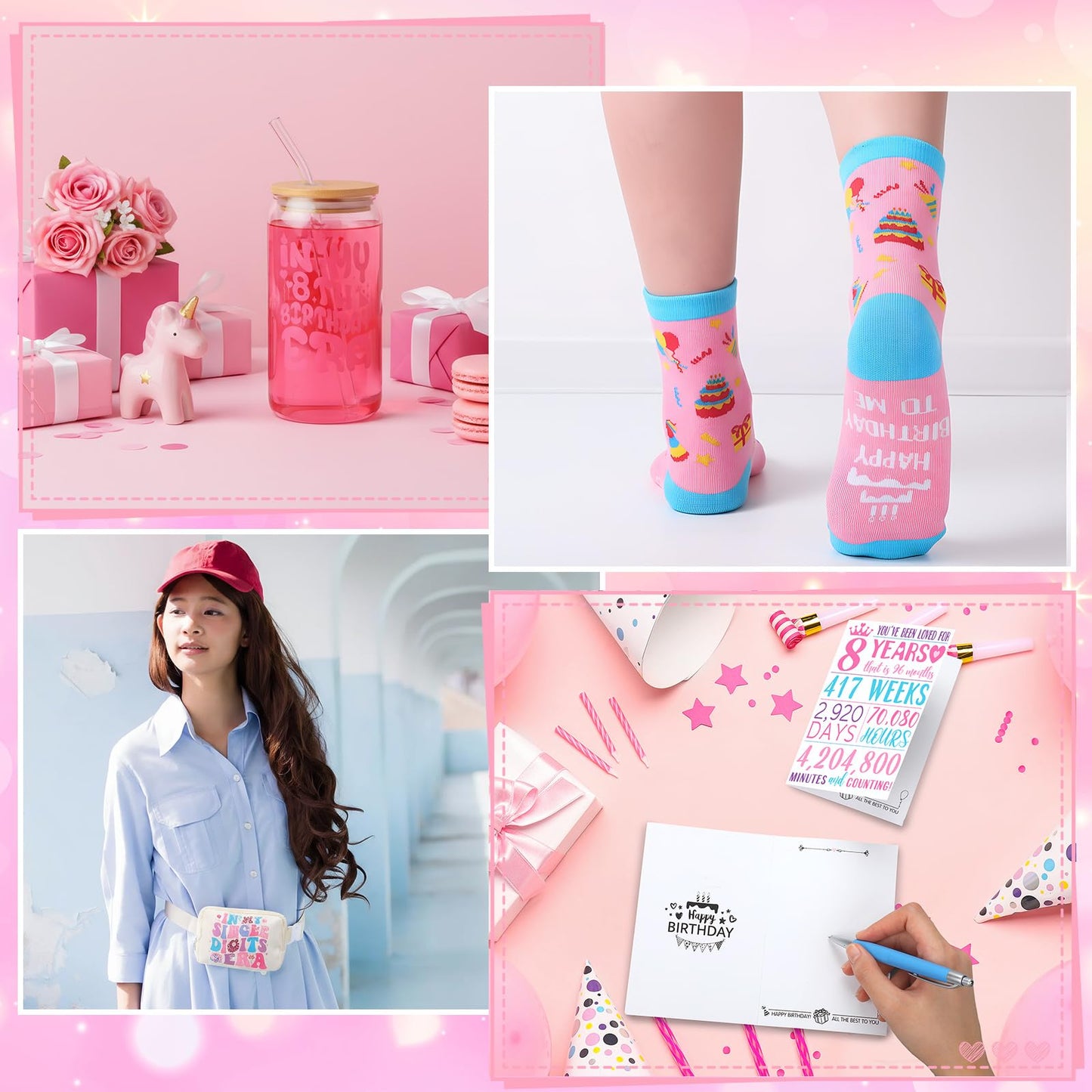 Skylety 8 Year Old Girl Gifts Ideas Gifts for 8 Year Old Beautiful Teen Girls 8 Birthday Decorations Set of Popular Present Basket Box for Her