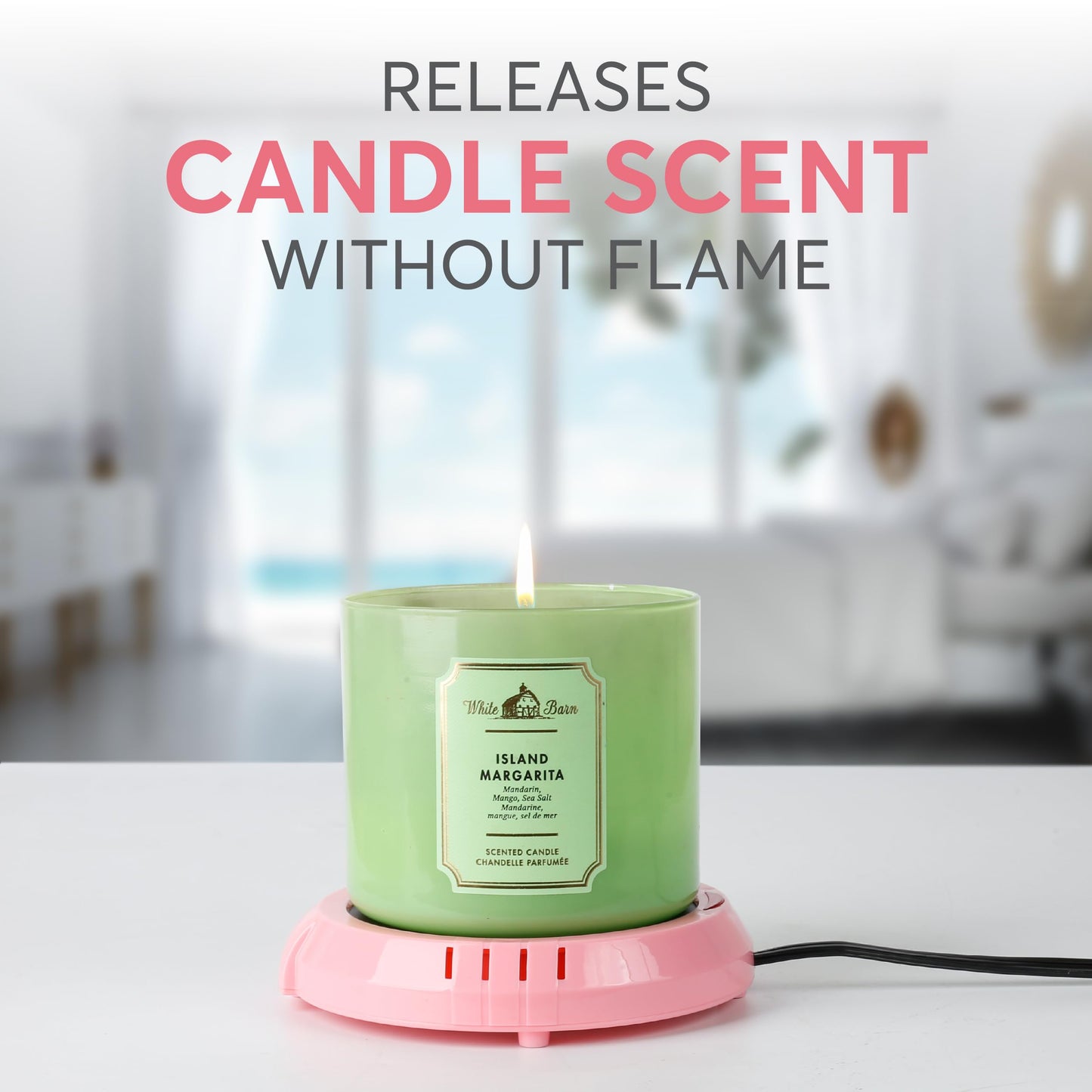 Large Candle Warmer Plate Safely Releases Scents Without a Flame - Used as Candle Jar Warmer, Coffee Warmer, Mug Warmer, Cup Warmer, Tea Warmer Desk in Your Home & Office, 1 Pack, Pink