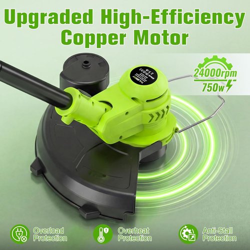 21V Cordless Weed Eater by [Brand Name] - Lightweight 2-in-1 Electric Trimmer & Edger with 2 Batteries, 12-Inch Auto Feed