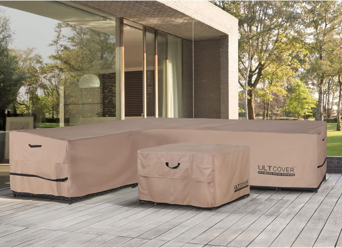 ULTCOVER Waterproof Patio L-Shaped Sofa Cover - Fits 6-Seater Outdoor Sectional | 85”W x 110”L