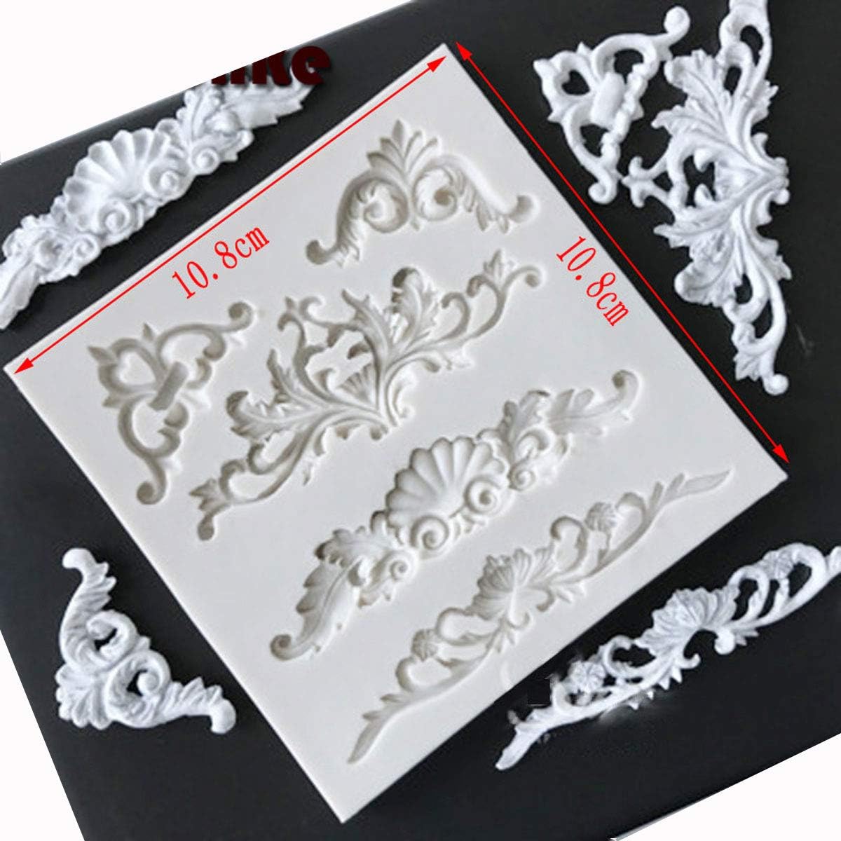 Lotus Scrollwork Silicone Mold for Cake Decorating & Polymer Clay Crafts