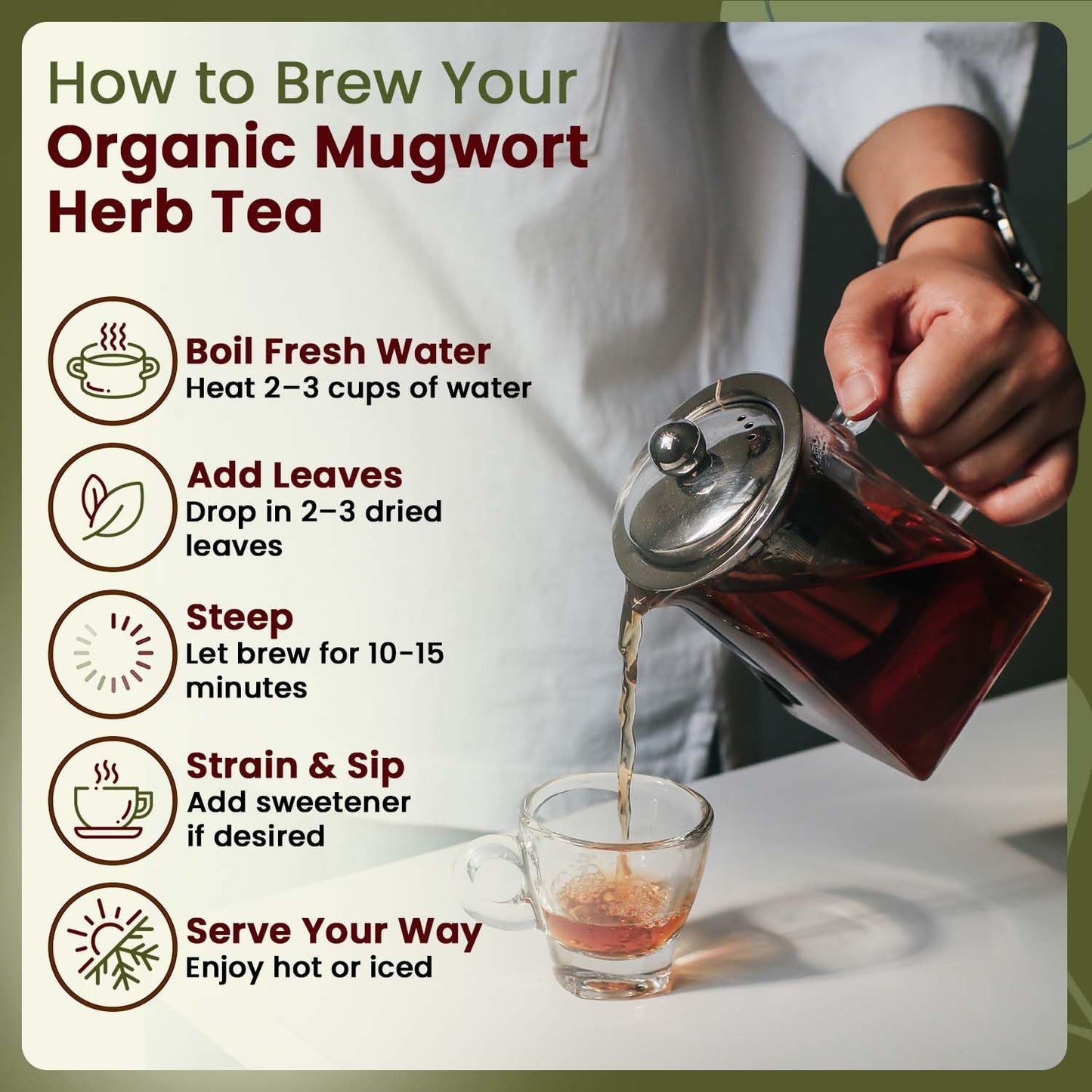 Organic Way Mugwort Herb Loose Leaf Cut & Sifted (Artemisia Vulgaris) Herbal Tea | Kosher & USDA Certified | Vegan, Non-GMO & Gluten Free | Raw from Albania (16 Ounce (pack of 1))