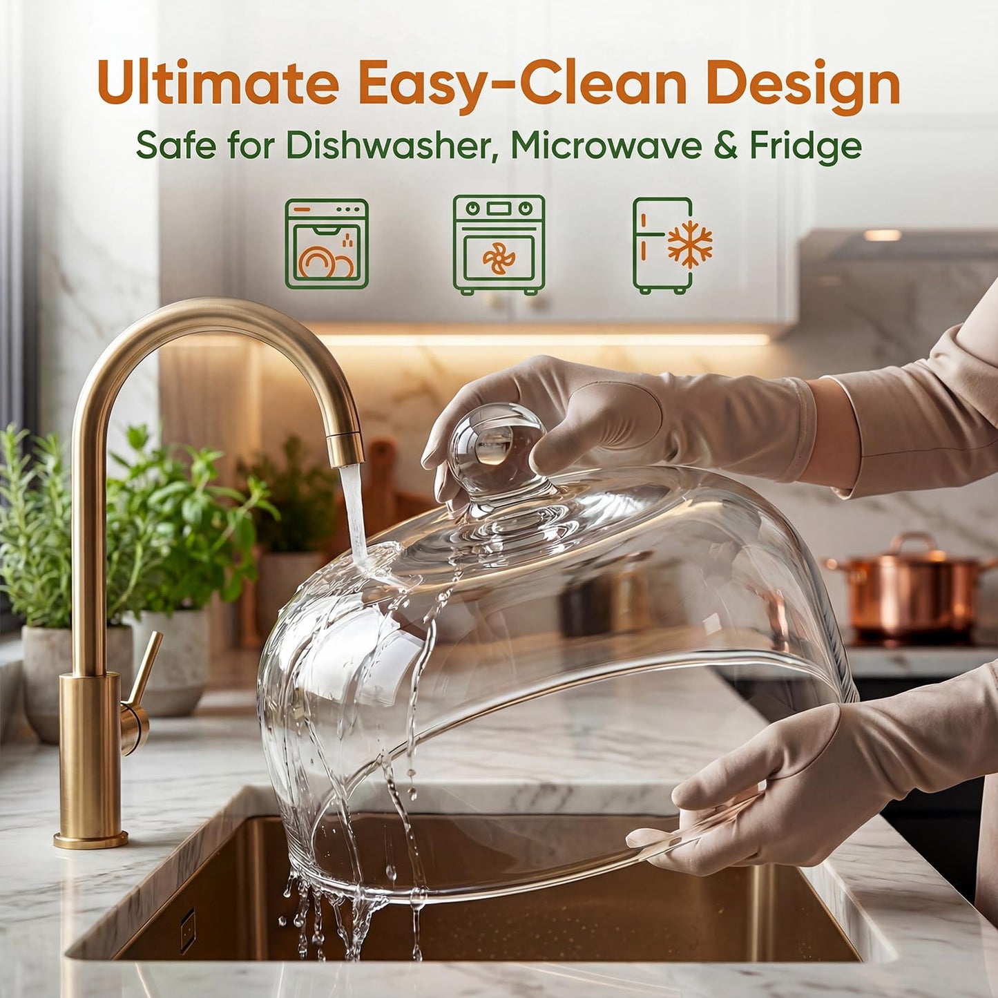 12" Borosilicate Glass Microwave Splatter Cover, Large Clear Food Cover with Handle, 12-Inch Plate Lid, BPA-Free, Heat-Resistant & Dishwasher-Safe Microwave Splatter Guard for Reheating