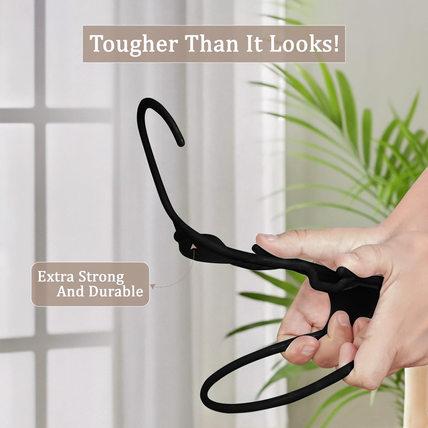 Utopia Home Plastic Hangers 20 Pack - Perfect Space Saving Clothes Hanger - Durable and Strong - Perfect Closet Organizers with Shoulder Grooves (Black)