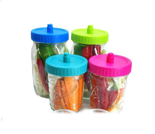 8 Pack Mason Jar Fermentation lids- waterless Airlock for Pickles, Kimchi, and Fermented Probiotic Food - Wide Mouth Mason Jar (Jars Not Included)