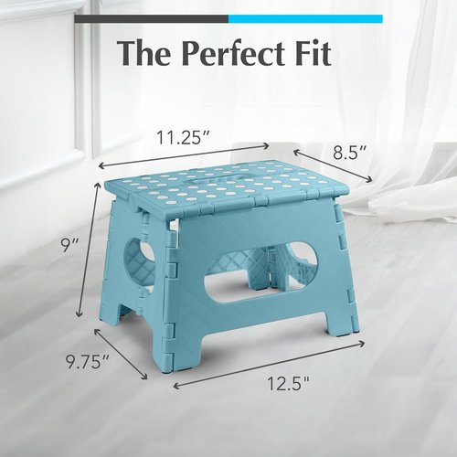 Handy Laundry Folding Step Stool - Lightweight & Sturdy for Adults and Kids - Easy One-Flip Design (Teal | 2-Pack)
