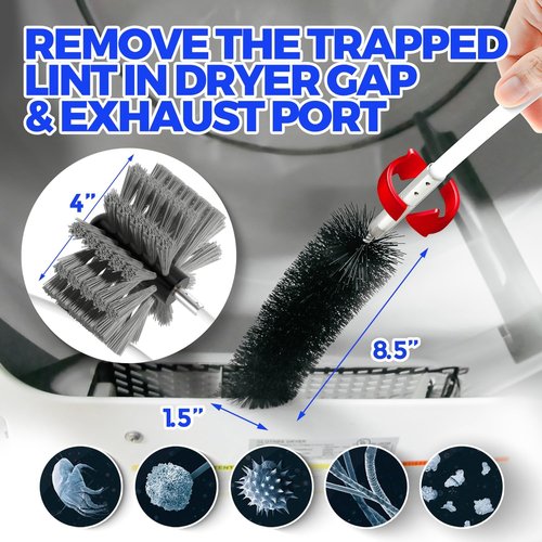 Holikme Dryer Vent Cleaner Kit - 30 Feet Flexible Lint Brush with Drill Attachment | Easy Cleaning in Grey