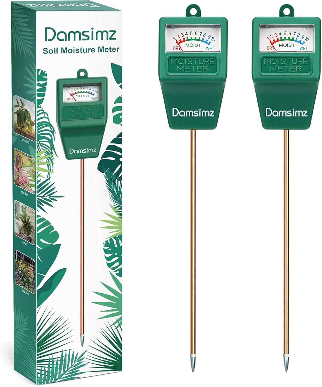 Skiennix Soil Moisture Meter - Accurate Plant Water Tester for Indoor & Outdoor Gardening | 2-Pack