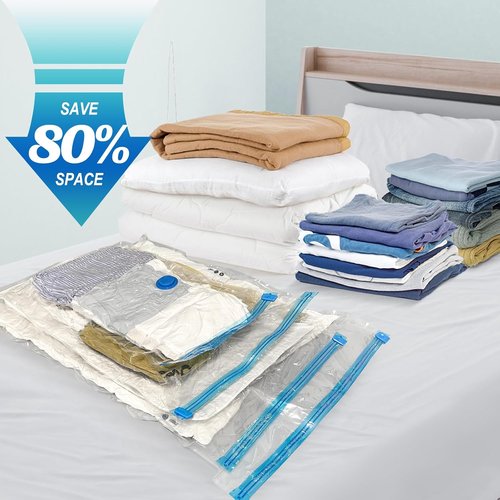 Fygrip Vacuum Storage Bags - 80% Space Saver with Hand Pump | 20 Combo for Clothing & Travel