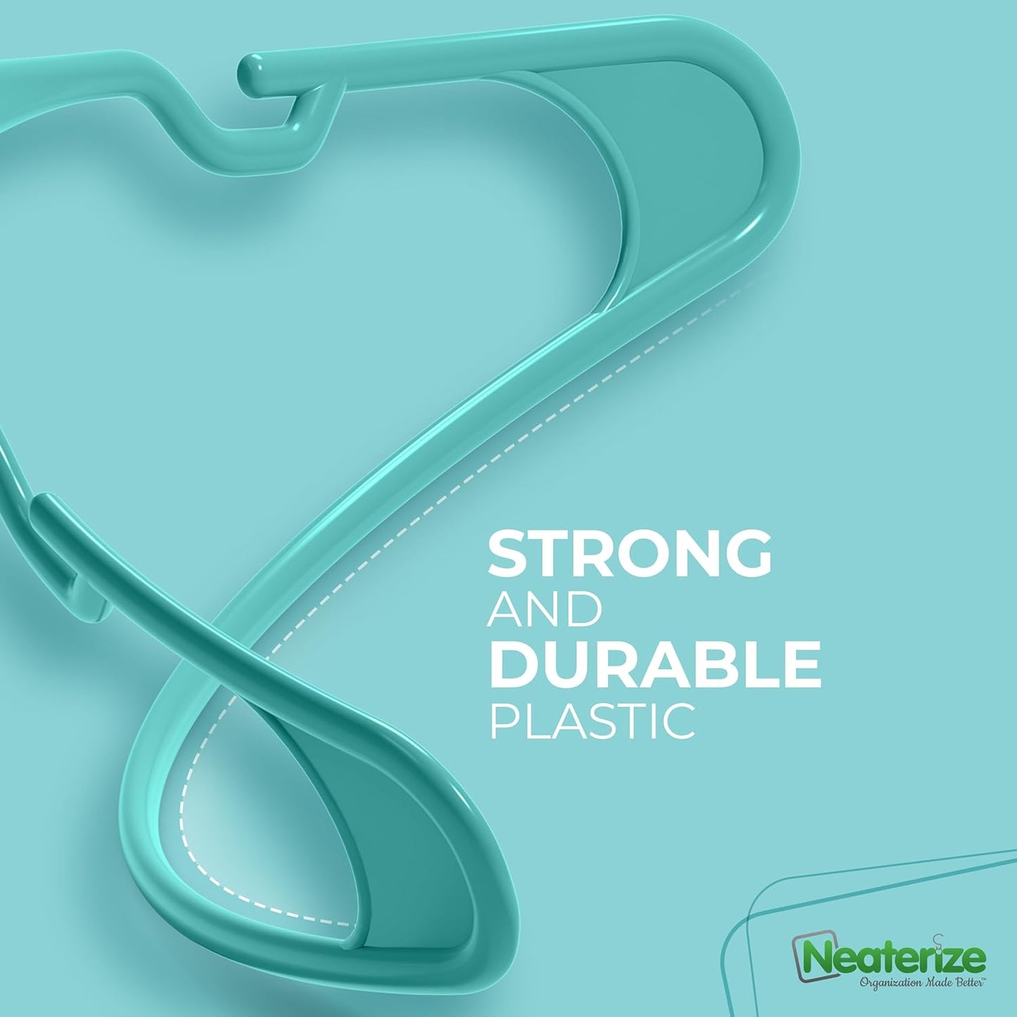 Neaterize Clothes Hangers - Space-Saving Plastic Hangers for Adults | 50-Pack for Organized Closets