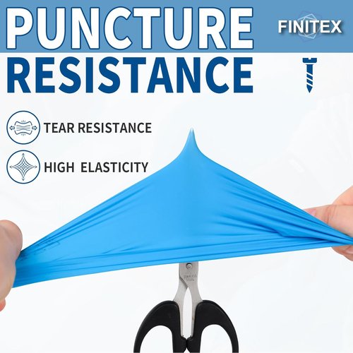 FINITEX Blue Disposable Nitrile Exam Gloves - 200 Count | 3.5mil Powder-Free & Latex-Free