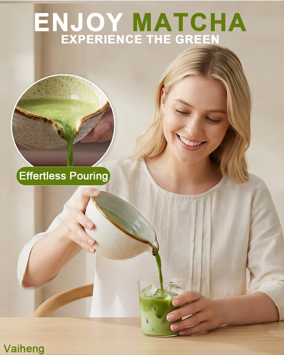 Vaiheng Matcha Whisk Set - Complete Bamboo Whisk, Bowl, Holder & Accessories | Perfect Gift for Tea Lovers