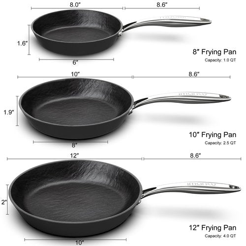imarku Nonstick Frying Pan Skillets, 3 Pcs Omelette Pan with Stay Cool Handle, Healthy Cooking Frying Pan, Free of PFAS PFOA PTEE, Oven/Dishwasher Safe, Compatible with All Cooktops, Christmas Gift