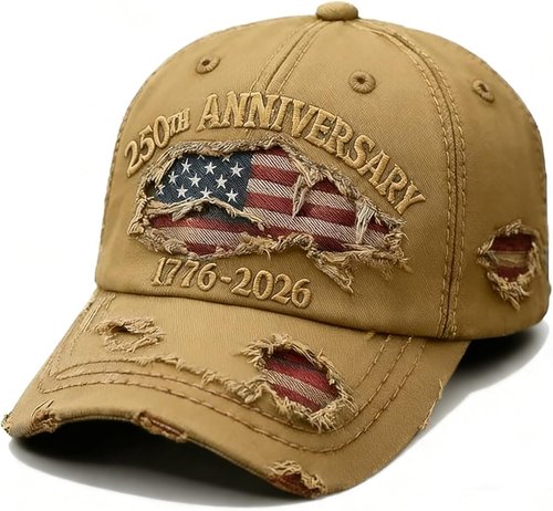 250th Anniversary USA Hat - Ripped Denim Baseball Cap for Men & Women | Celebrate in Style