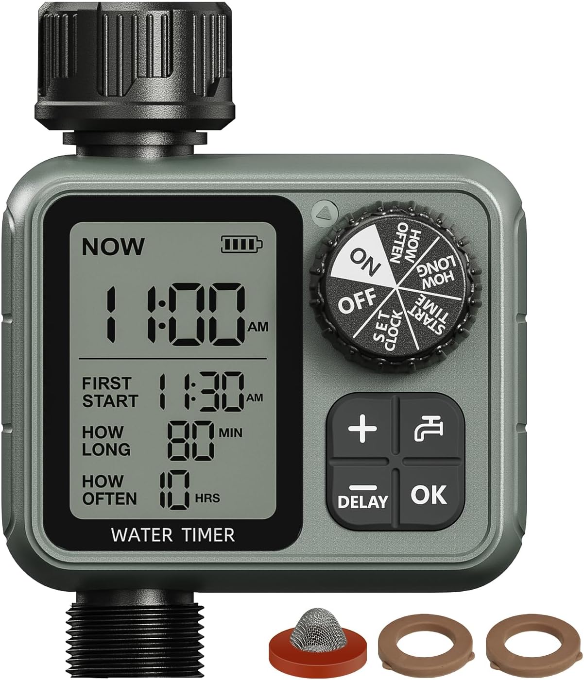 Skiennix Water Timer - Automatic Garden Hose Sprinkler with Rain Delay & Manual Modes | Ideal for Lawn & Drip Irrigation