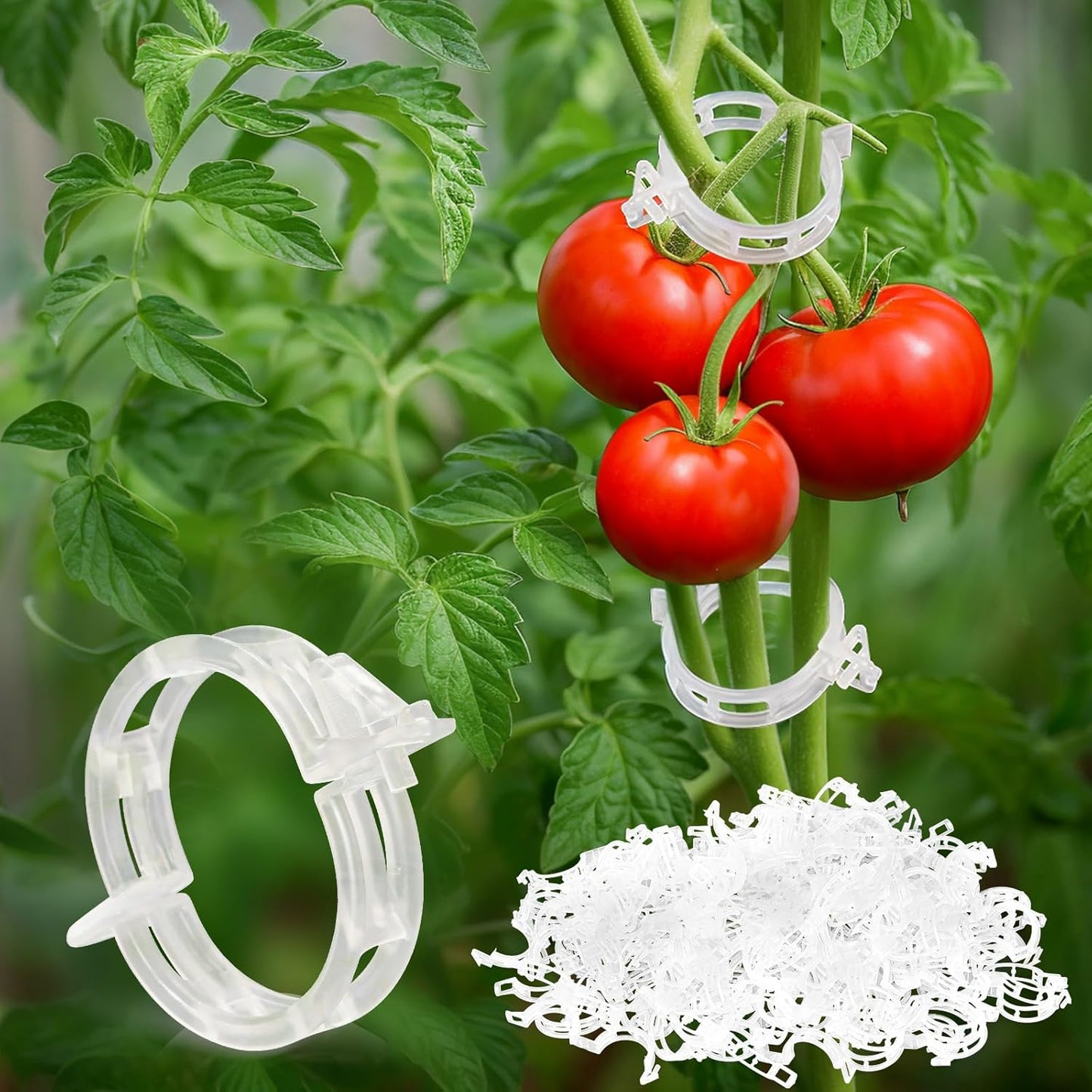 Plant Support Clips | 200 PCS Reusable Tomato Clips for Climbing Plants - Secure Garden Trellis Fixing