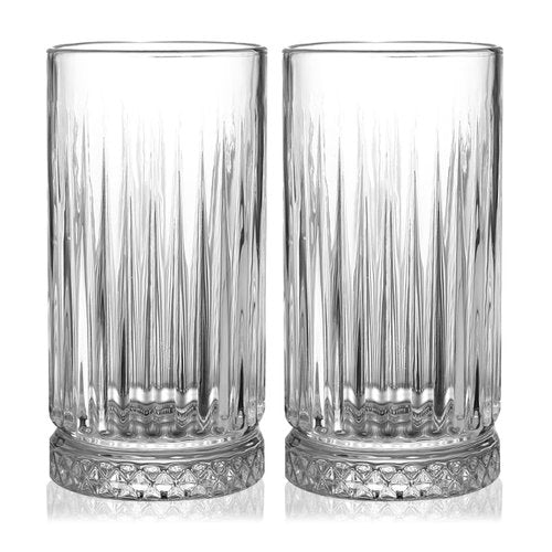 GYRUT Tall Drinking Glasses Set of 4-16oz Glass Cups for Kitchen - Elegant Highball Glassware for Water, Ice Coffee, Cocktail, Cold Beverage