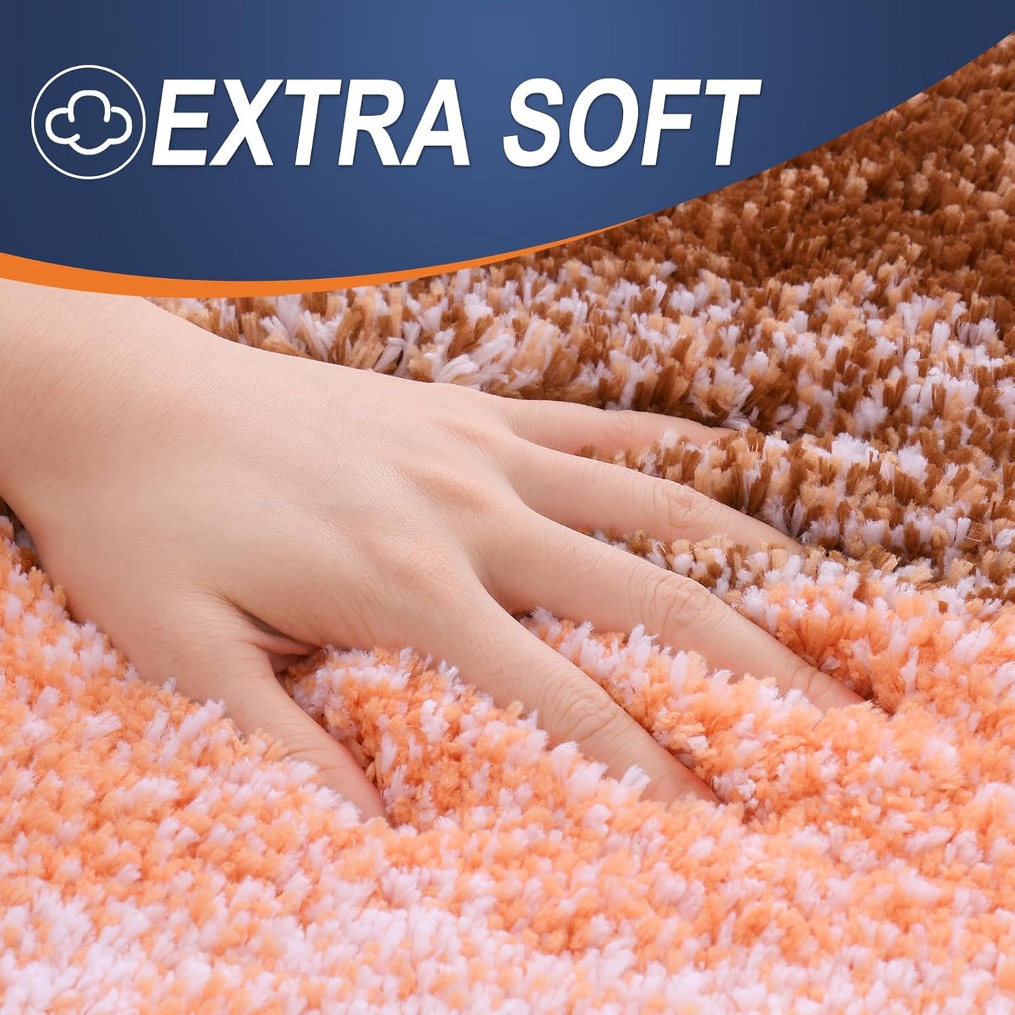 OLANLY Bathroom Rugs - Extra Soft Microfiber Mat | Quick Dry, Machine Washable, 36x24, Orange