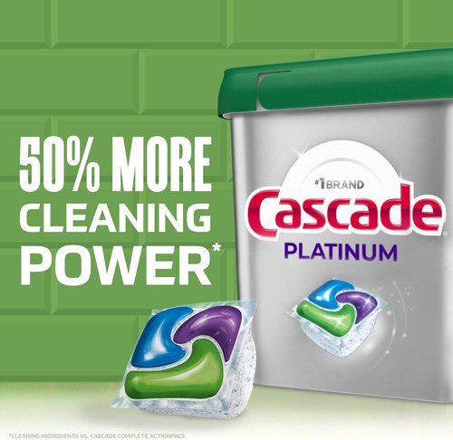 Cascade Platinum Dishwasher Pods - Powerful Dish Detergent for Sparkling Clean Dishes | 12 Count
