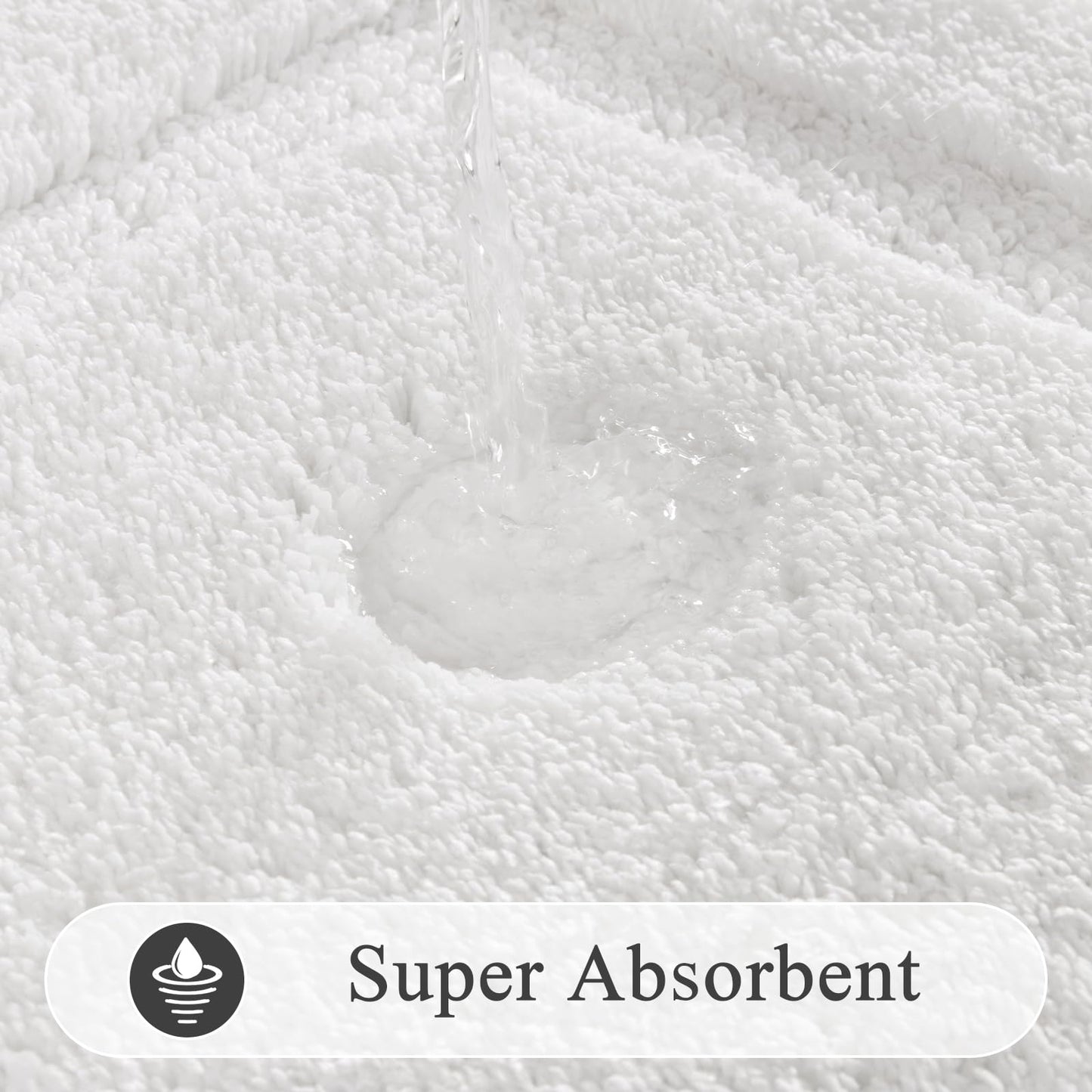 SHACOS White Bathroom Rugs Sets 3 Piece, 16"x24" + 20"x32" Non Slip Bath Mat and 20"x24" Toilet Rugs U Shaped Washable, Soft Fluffy Water Absorbent Bath Rugs for Bathroom
