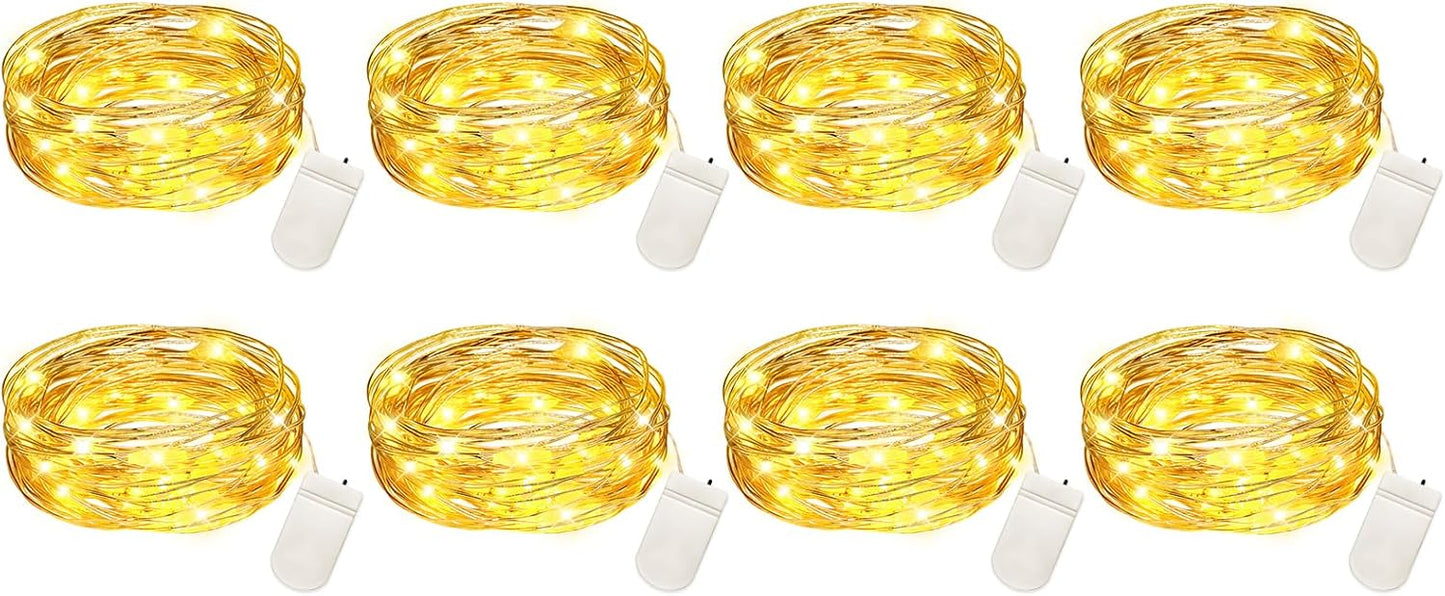 VOOKRY 30 LED Fairy String Lights - 10 ft Mini Silver Wire for DIY Crafts, Weddings & Christmas (Warm White)
