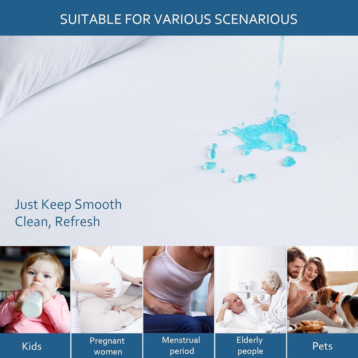 Skiennix Waterproof Mattress Protector - Full XL Size | Breathable, Noiseless, Skin-Friendly Cover