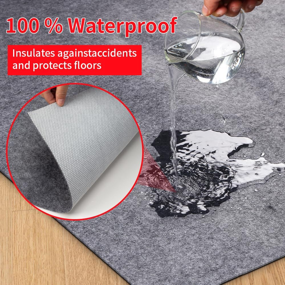 Skiennix Waterproof Rug Pad - Non-Slip Design for Hardwood Floors | 1/4 Inch Thick, Round Shape