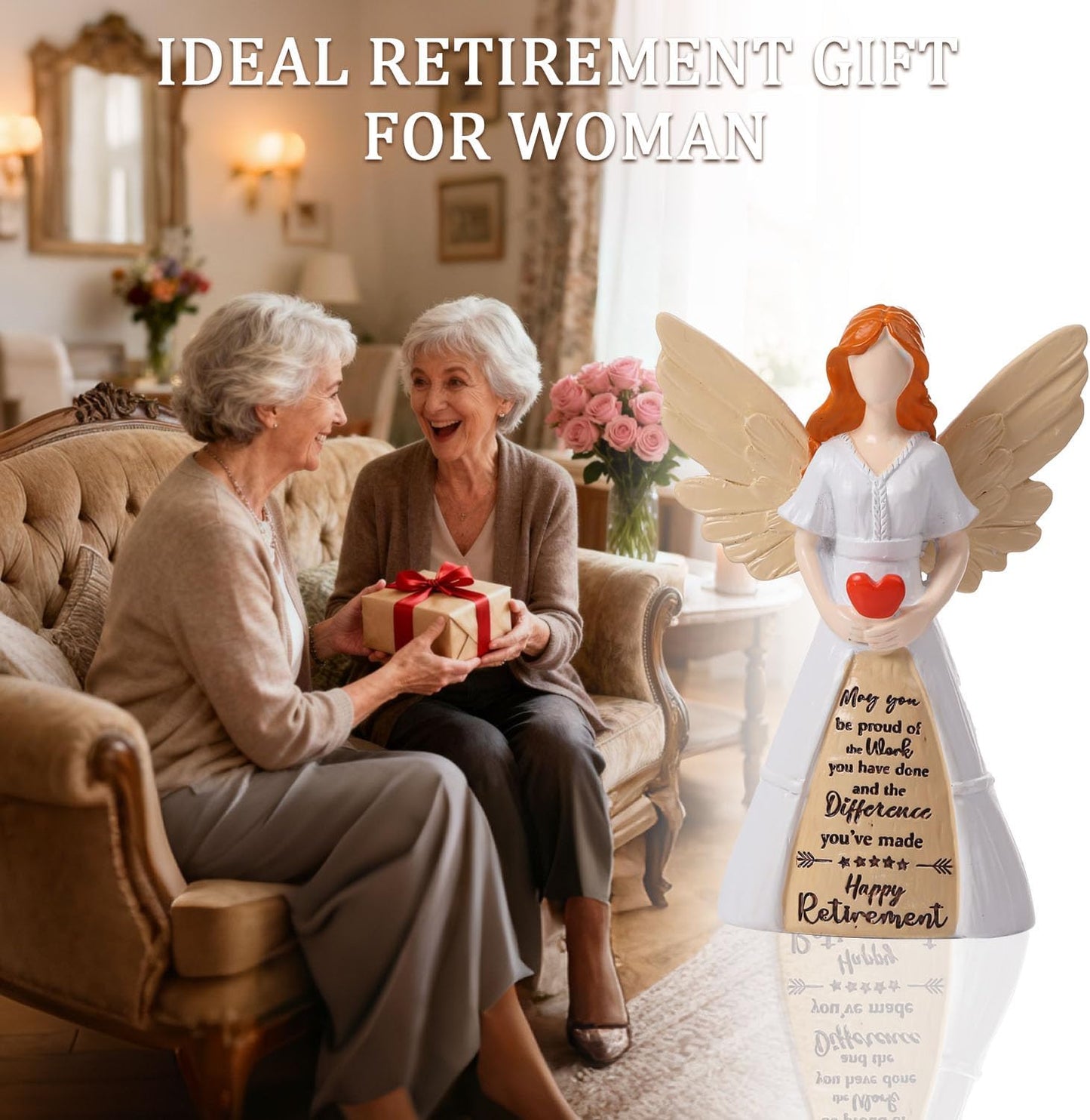 Retirement Gift for Women | Handcrafted 8" Retirement Angel Figurine - Perfect for Coworker Celebrations