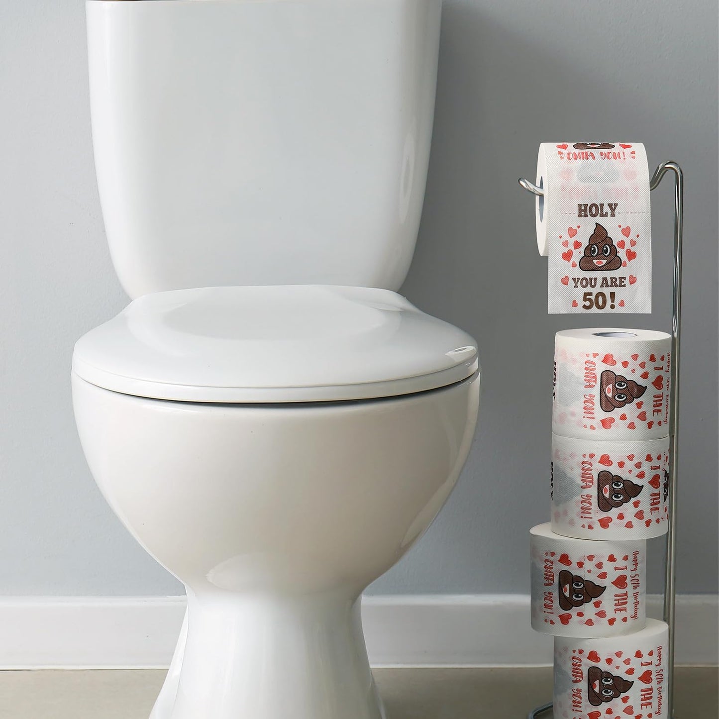 50th Birthday Gifts for Women, Men, Her, Him - Happy Prank Toilet Paper - 50th Birthday Decorations, Party Supplies Favors - 50 Years Old Funny Gag Gift Ideas, Novelty Bday Present for Friends, Family