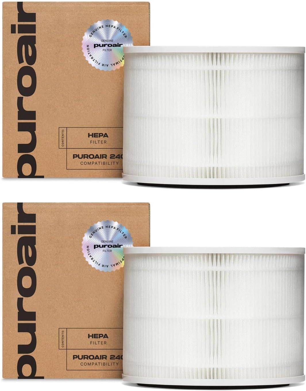 PuroAir 240 HEPA Replacement Filter - Genuine CarbonTech Filters for 99.9% Allergen Removal (2PK)