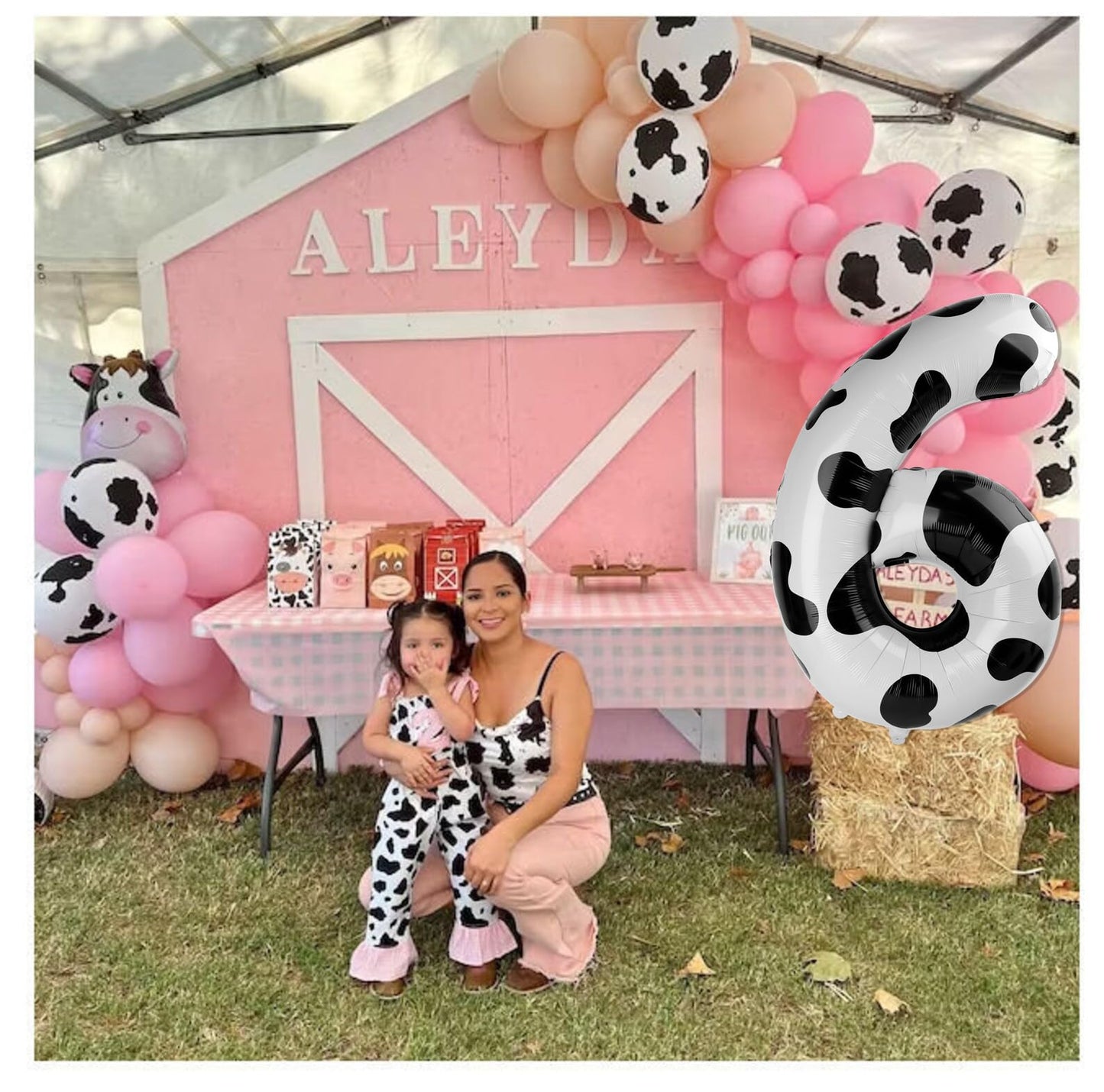 Cow Print Number 29 Balloon 40 inch, 29 Number Balloons, 29th Cow Farm Barnyard theme Birthday Decorations for Girls Boys Kids, 29 Year Old Party Supplies
